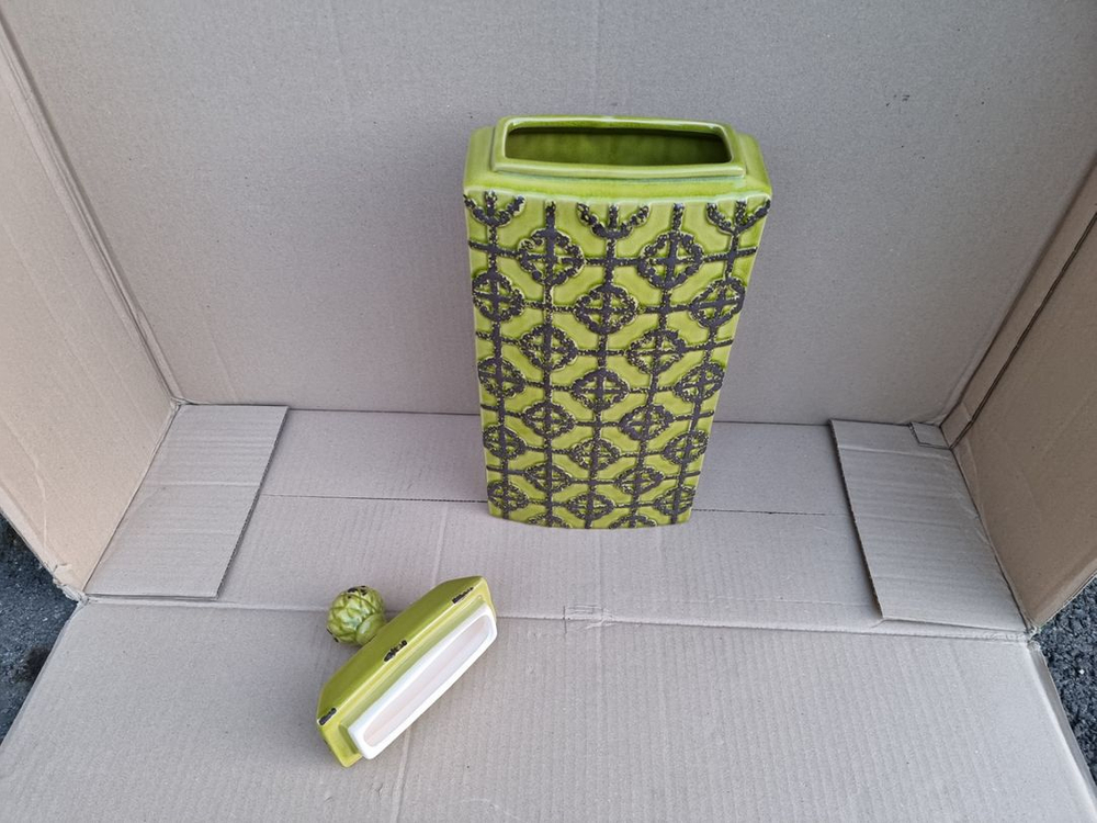 그린 컬러 세라믹 도자기 화병--4