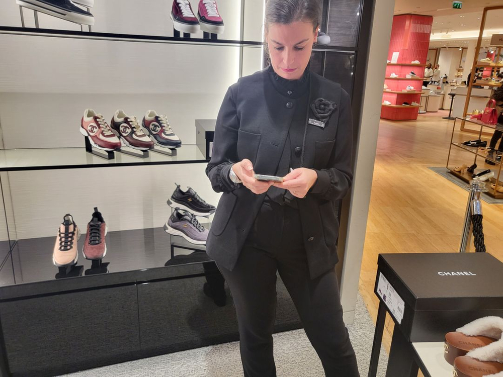 샤넬 믹스드 파이버 아이보리운동화(36.5:235mm)--9