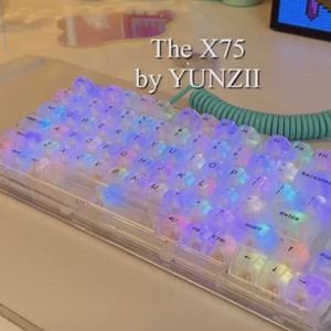 윤지 YUNZII X75 투명 키보드 화이트 미개봉 새