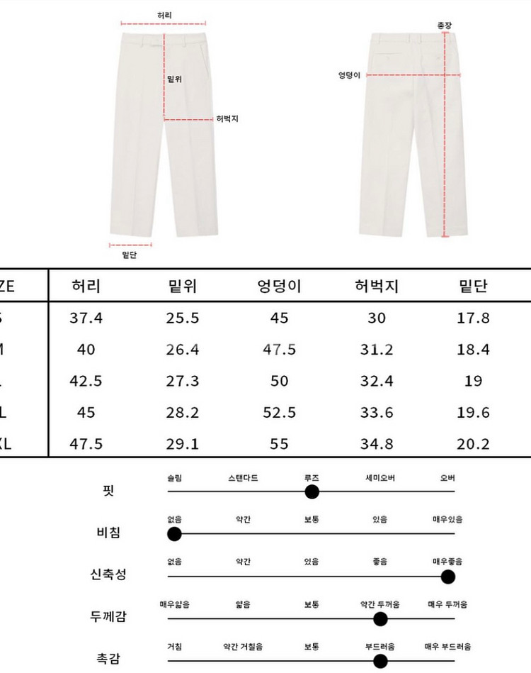 남자 면기모밴딩슬랙스 L 새상품 (차콜만남음)--4