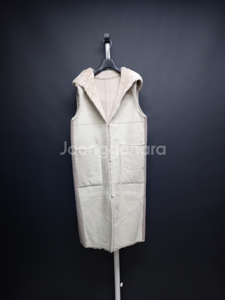 SO WOOL 리버시블 리얼 램스킨 양모 맥시 베스트--2