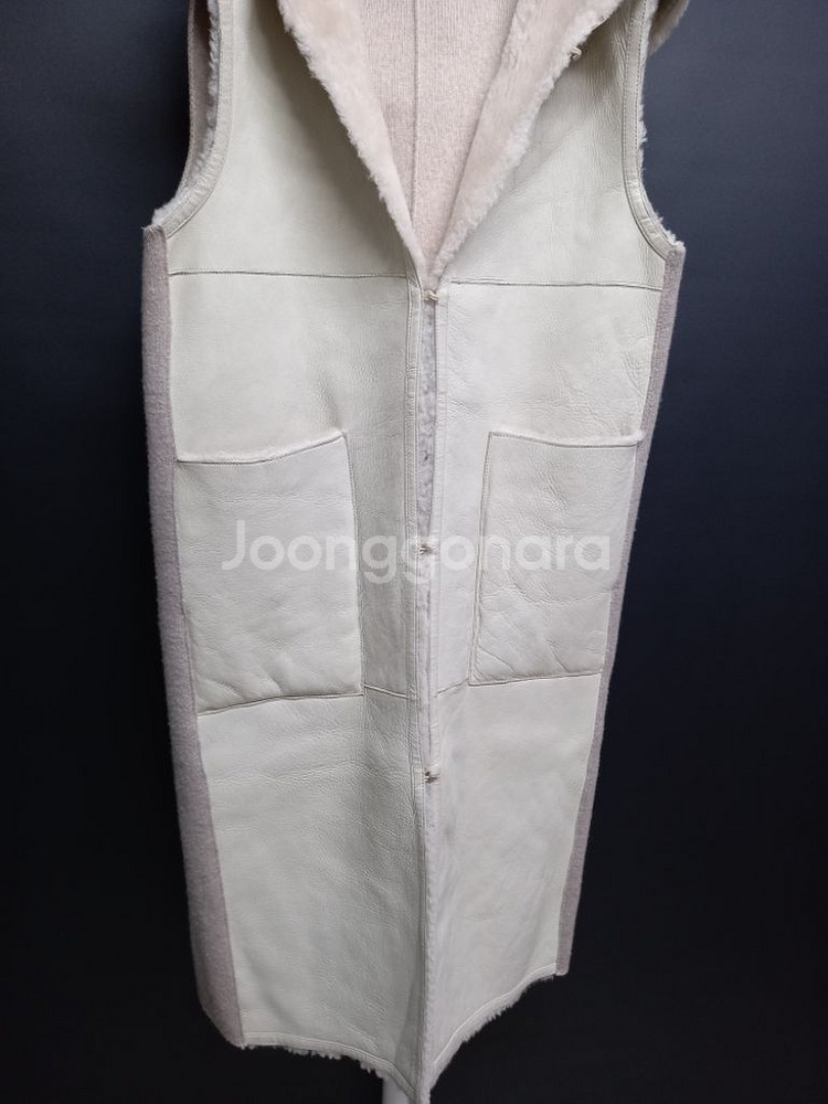 SO WOOL 리버시블 리얼 램스킨 양모 맥시 베스트--6