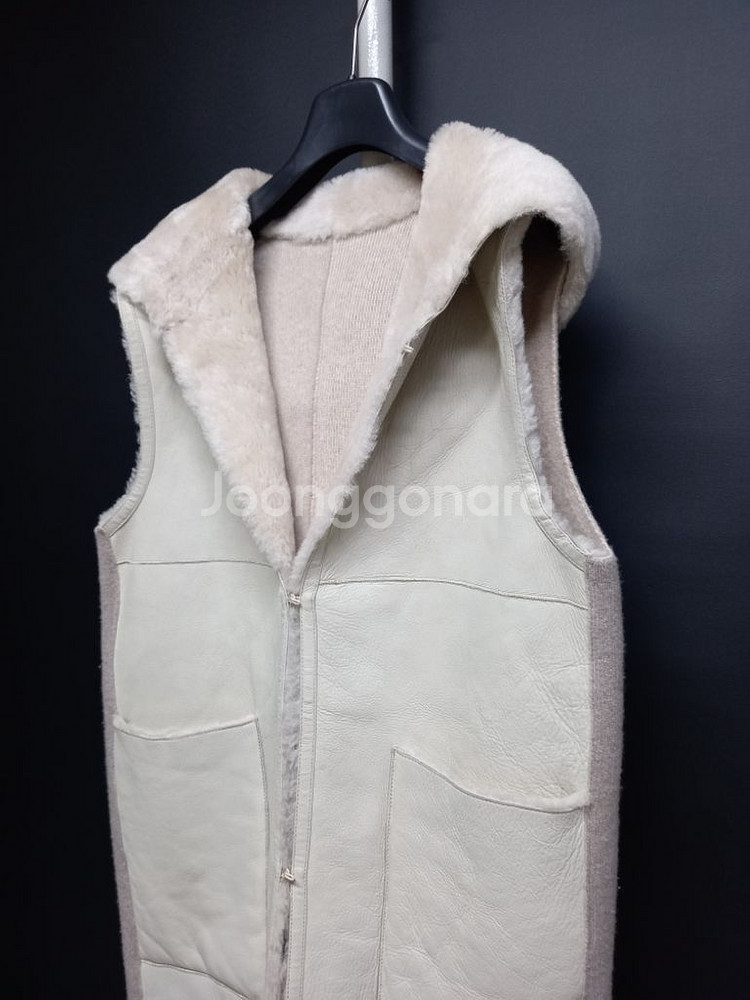 SO WOOL 리버시블 리얼 램스킨 양모 맥시 베스트--5