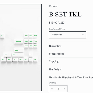 세라키 B SET-TKL white/green 색상