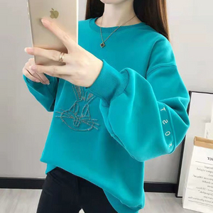 FANSYLI 베이직 여성 라운드 맨투맨 판매
