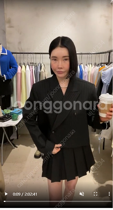 헬더 투피스 스트라이프 자켓 셋업--1