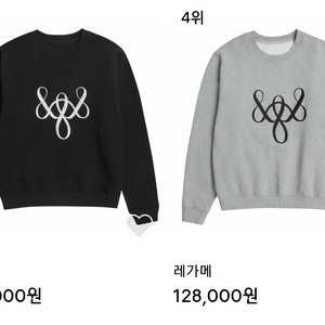 (새상품) 무신사 레가메 기모맨투맨 M L XL