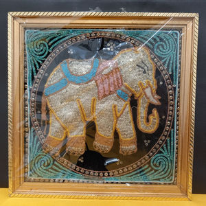 인도 코끼리 자수 액자 벽걸이 엔틱 앤틱 장식품 소품