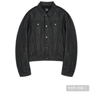 MIX SWEAT DENIM JACKET BLACK