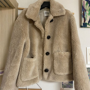 자라 뽀글이 에코 시어링 양털 자켓 코트 M 2969/