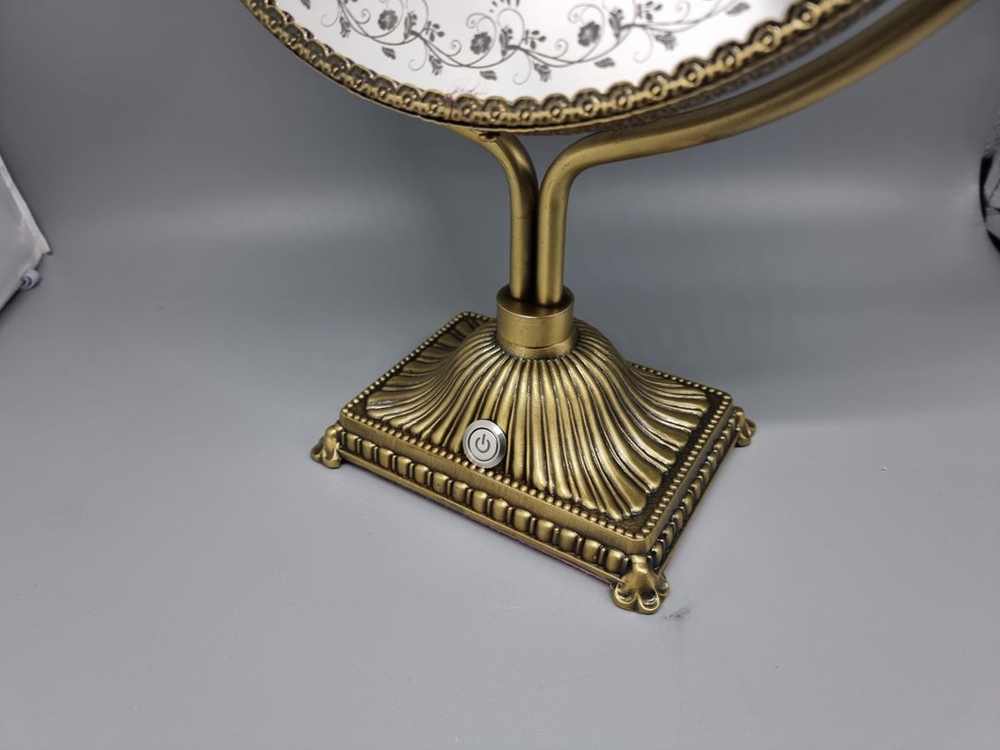 LED 고급주석 탁상스탠드 거울 대형 앤틱컬러--2