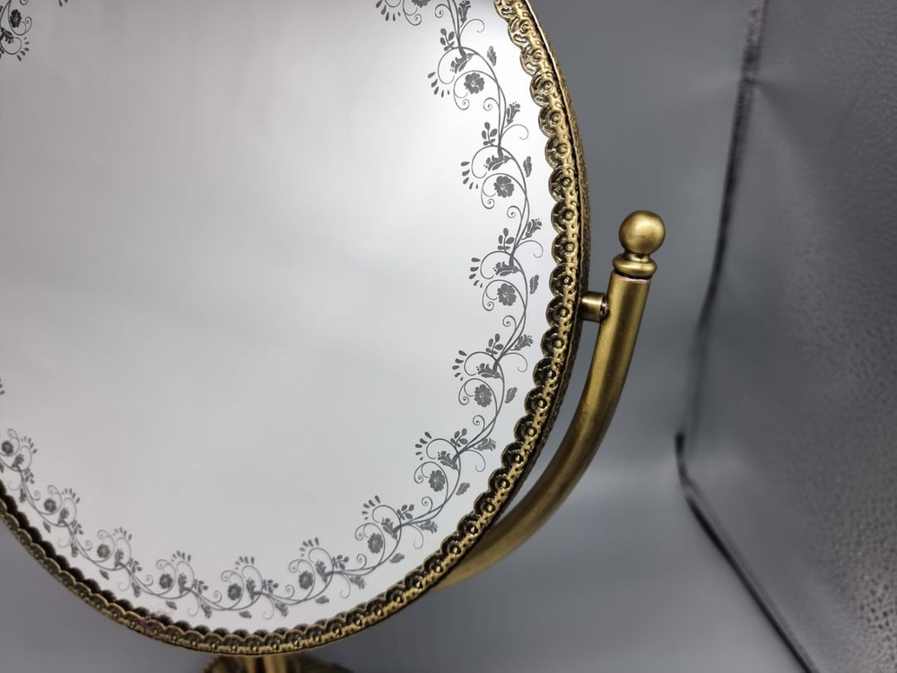 LED 고급주석 탁상스탠드 거울 대형 앤틱컬러--1