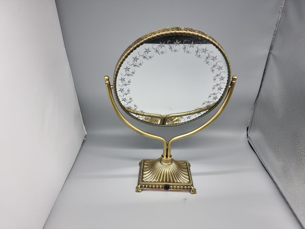 LED 고급주석 탁상스탠드 거울 대형 앤틱컬러--4