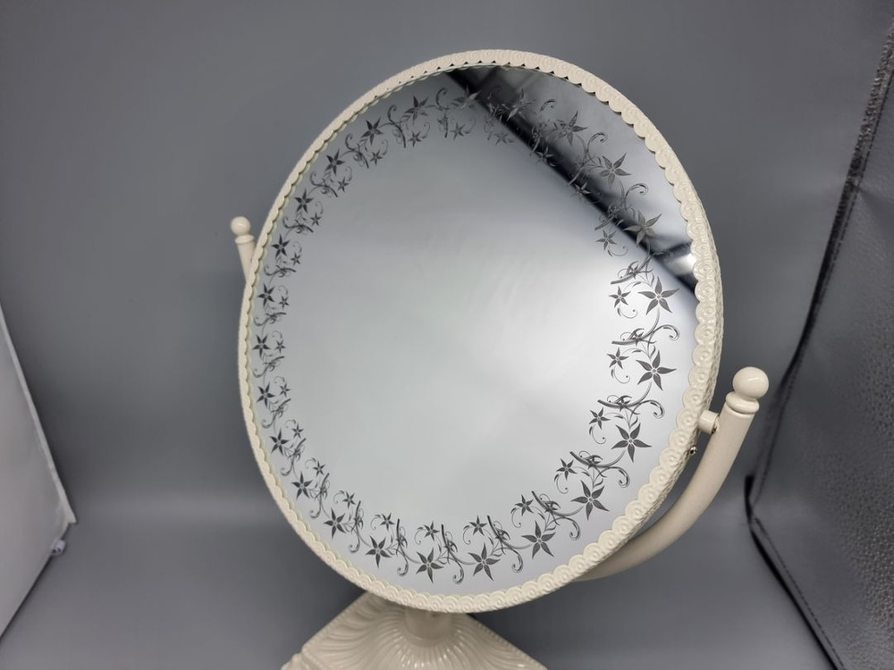 LED 고급주석 탁상스탠드 거울 대형 아이보리--1