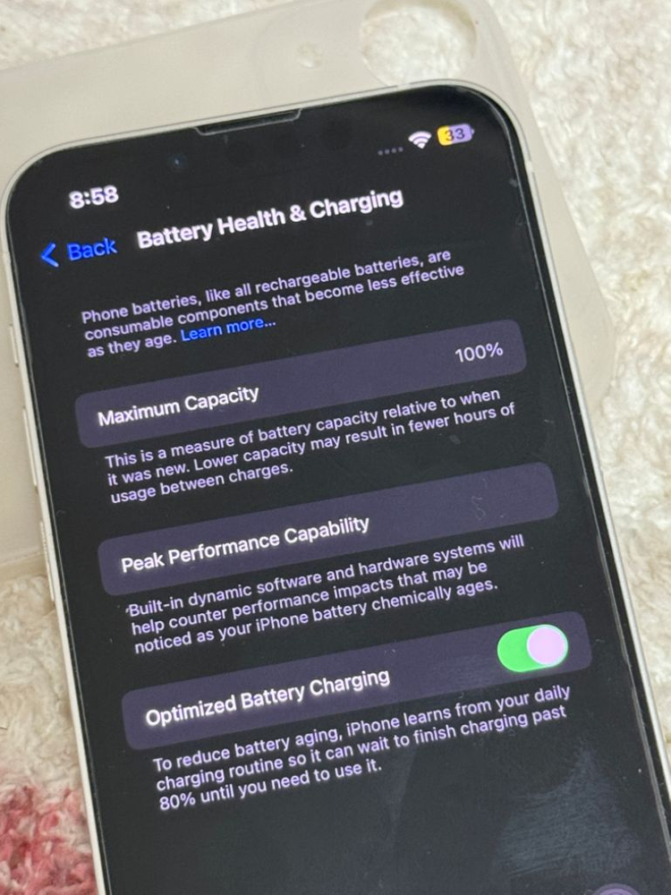 아이폰13미니 256기가 배터리효율 100%--9