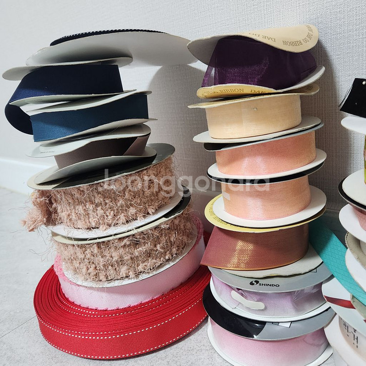 리본 머리띠 자동핀 액자틀 곰돌이 공예 부자재 일괄--1