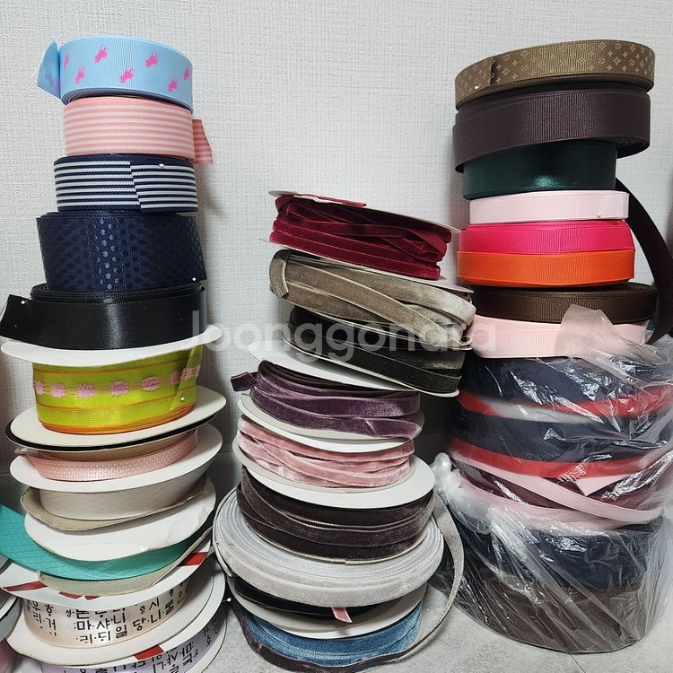 리본 머리띠 자동핀 액자틀 곰돌이 공예 부자재 일괄--2