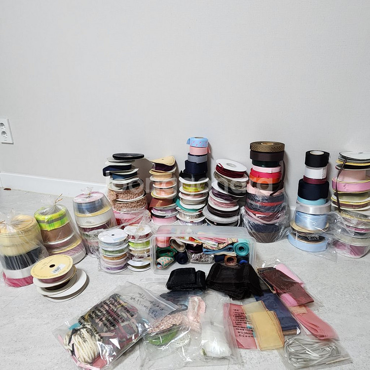 리본 머리띠 자동핀 액자틀 곰돌이 공예 부자재 일괄--0