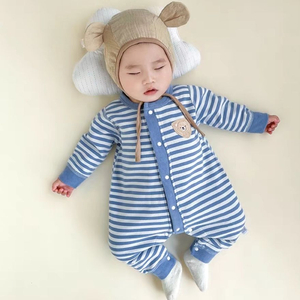 (새상품)아기옷 단가라 블루 곰돌이수트 90사이즈