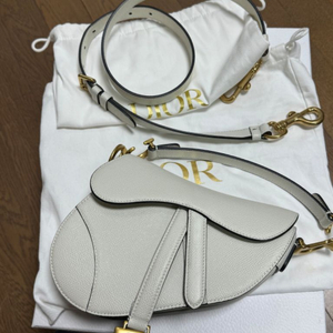 디올 새들 미니 스트랩백 화이트