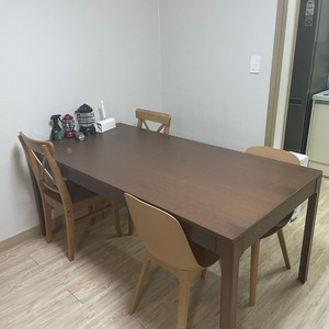 이케아 자작나무 원목 식탁 테이블 확장형