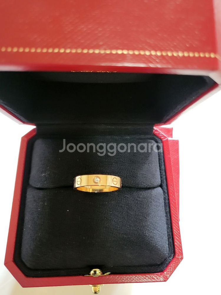 까르띠에 러브링 웨딩밴드 다이아1p세팅 로즈골드--5