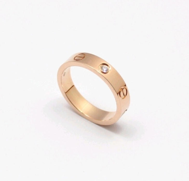 까르띠에 러브링 웨딩밴드 다이아1p세팅 로즈골드--4