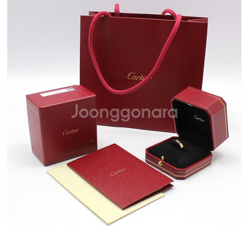 까르띠에 러브링 웨딩밴드 다이아1p세팅 로즈골드--6