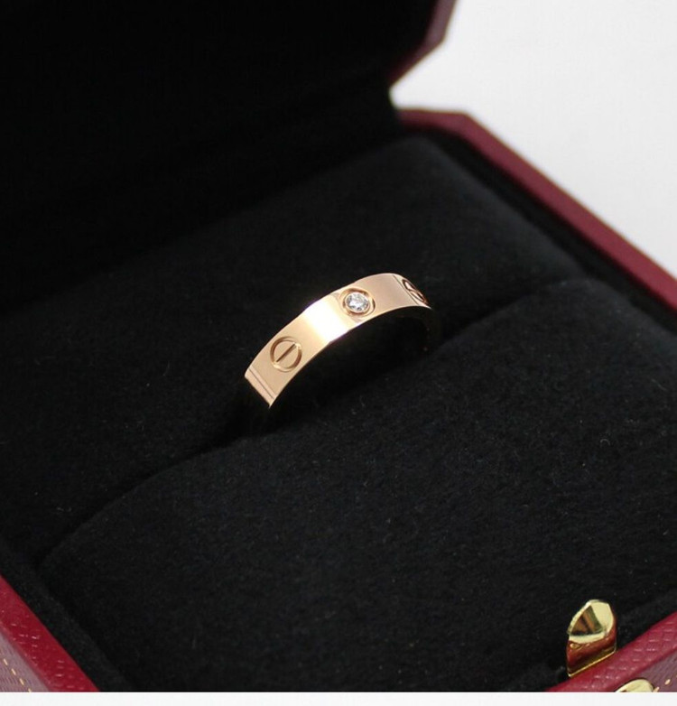 까르띠에 러브링 웨딩밴드 다이아1p세팅 로즈골드--8