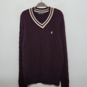 (105) 빈폴 꽈배기 니트 케이블 스웨터 브이넥