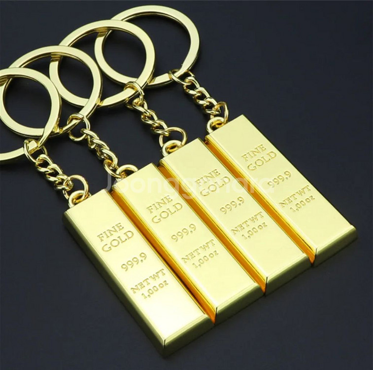 팬던트 열쇠고리 금도금 4개--4