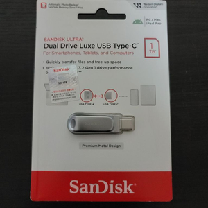 샌디스크 듀얼 드라이브 럭스 USB Type-C 1TB