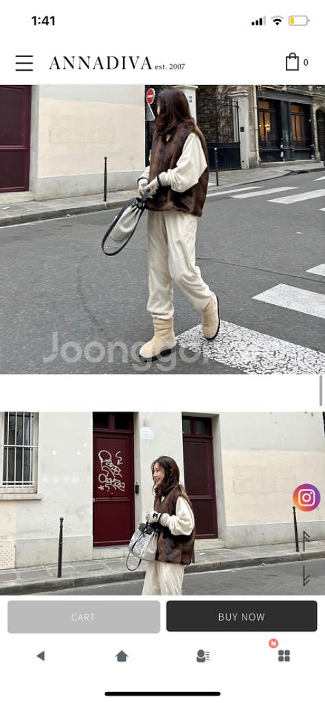 안나디바 페이크 퍼 베스트--1