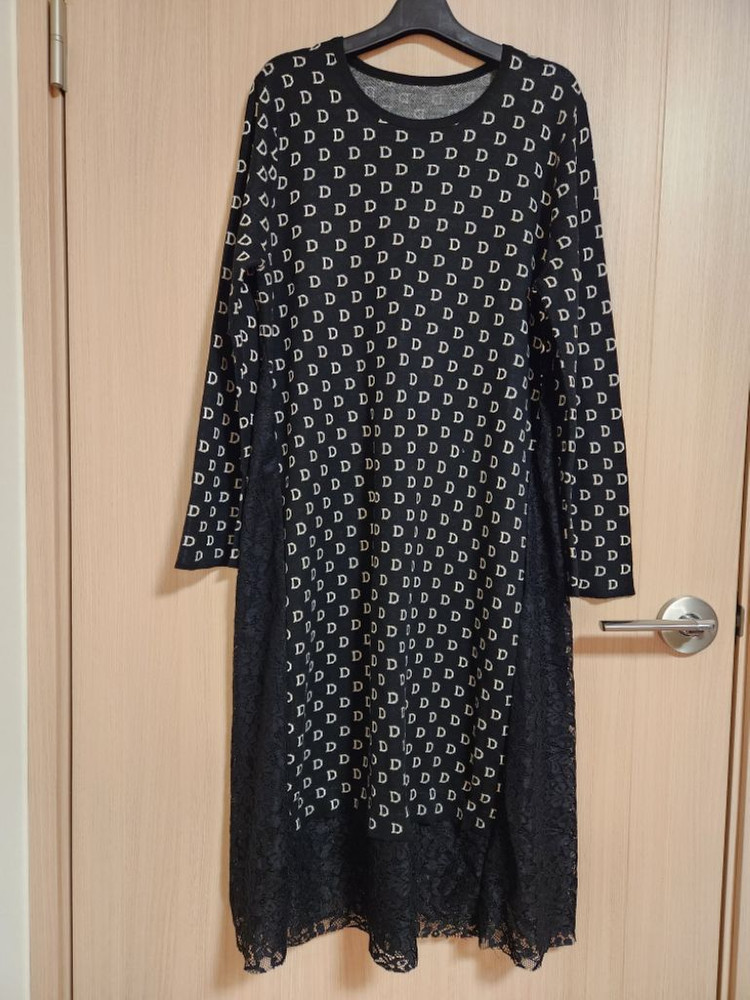 여자 라운드 롱니트원피스 롱치마 이미지