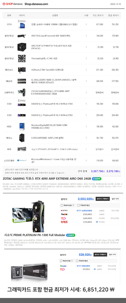 고사양 데스크탑 [ 13900k rtx4090 ]--9