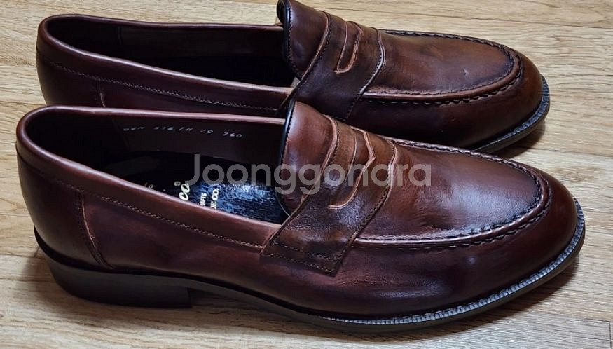 ROCOCO남성 핸드메이드천연소가죽파티나 수제화페니로퍼--1