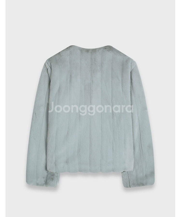 미쏘 라운드넥 숏 퍼자켓 (L)--3