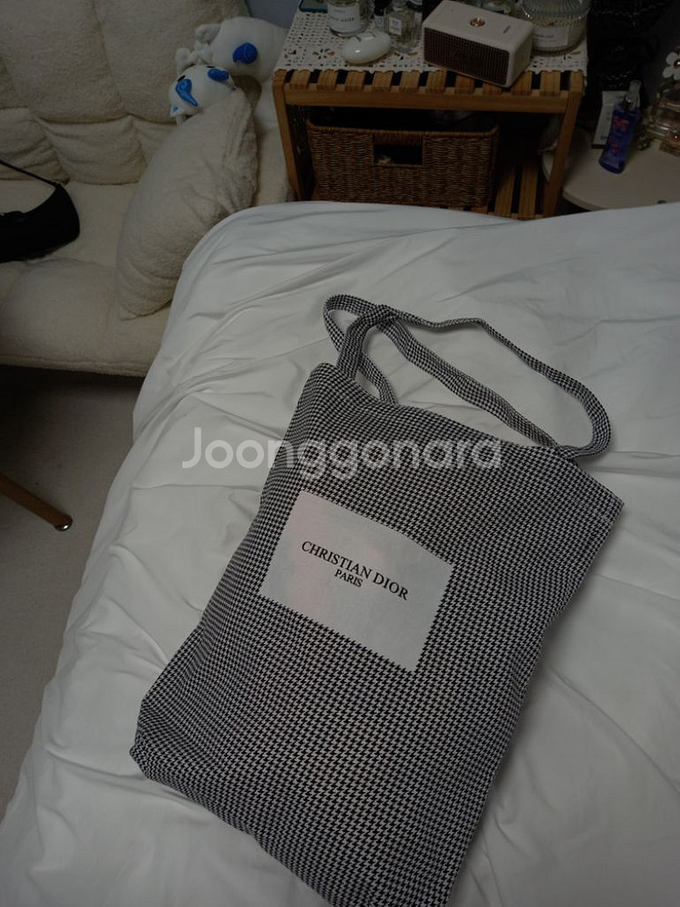 디올 정품 블랙체크 고급 에코백-새상품--2