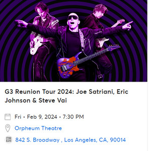 (2/9공연)G3 Reunion Tour 2024 티켓