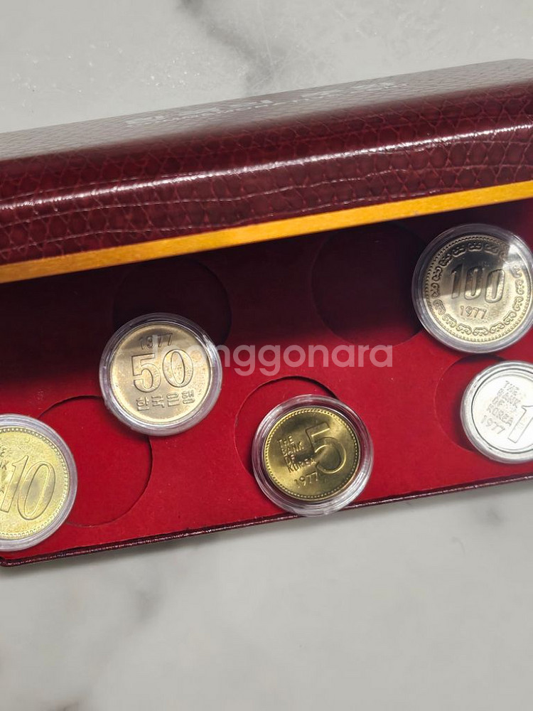 1977년100원 50원 10원 5원 1원 주화세트--3