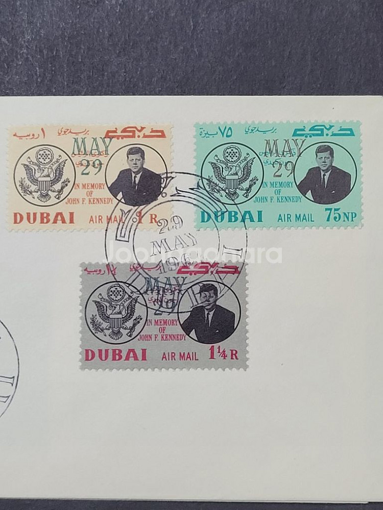 1964년 미국 제35대 케네디대통령 기념 우표 초일봉--2