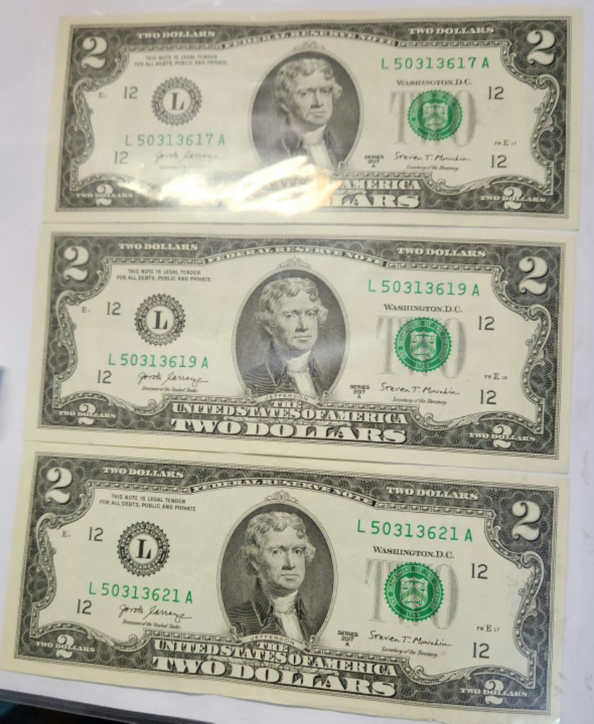 행운의 2달러 지폐 연속번호 3종류 외 미국화폐 | 중고나라 - 안심되는 중고거래
