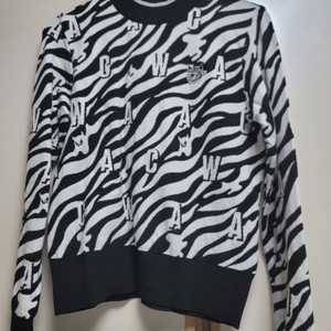 WAAC 왁 골프 여성 지브라 패턴 모크넥 스웨터 바지