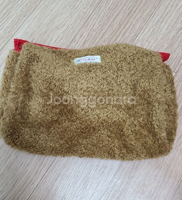 곰돌이 파우치 레드 타탄 체크(미사용)--1