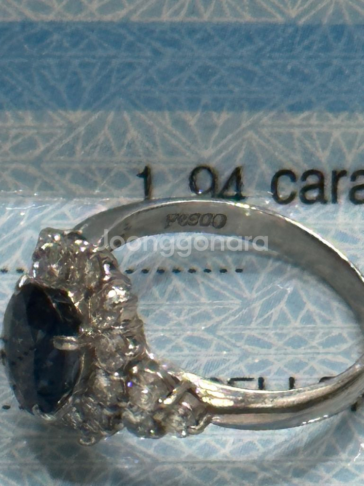 백금 pt900 천연사파이어1.94ct 다이아반지--4