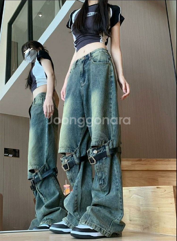y2k 아메리칸 빈티지 로우라이즈 데님팬츠 청바지--1