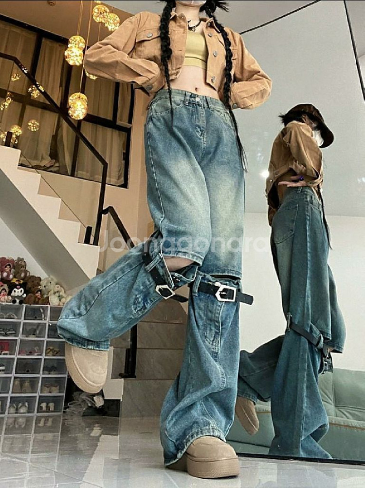 y2k 아메리칸 빈티지 로우라이즈 데님팬츠 청바지--4