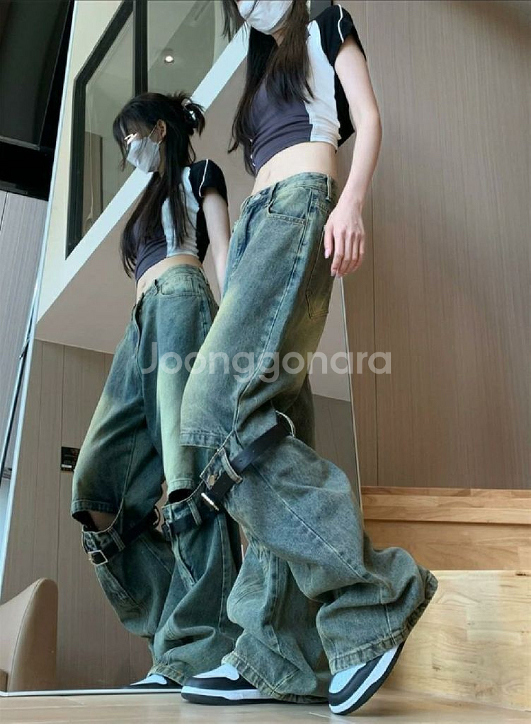 y2k 아메리칸 빈티지 로우라이즈 데님팬츠 청바지--2