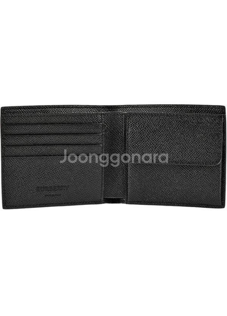 버버리 남자 반지갑 그레이니 블랙 로고 미사용 새제품--2