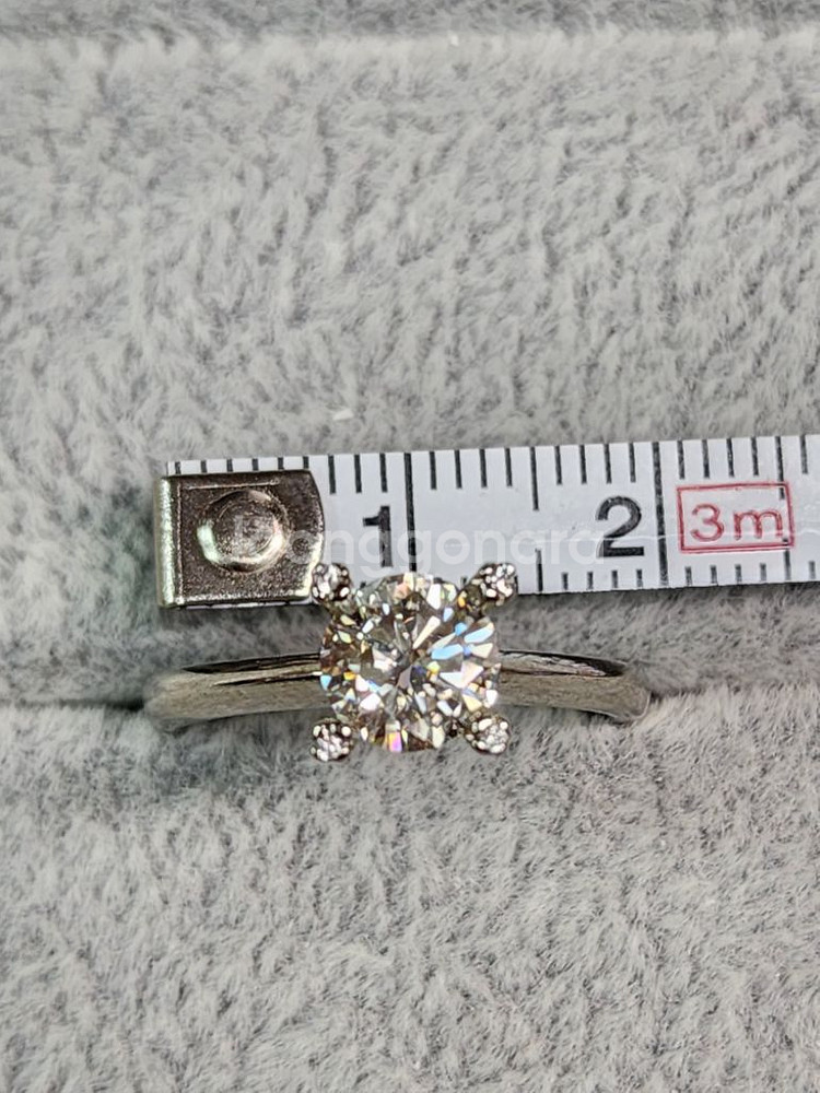 1번 특가 새제품 S925 순은 반지 모이사나이트 사각--4